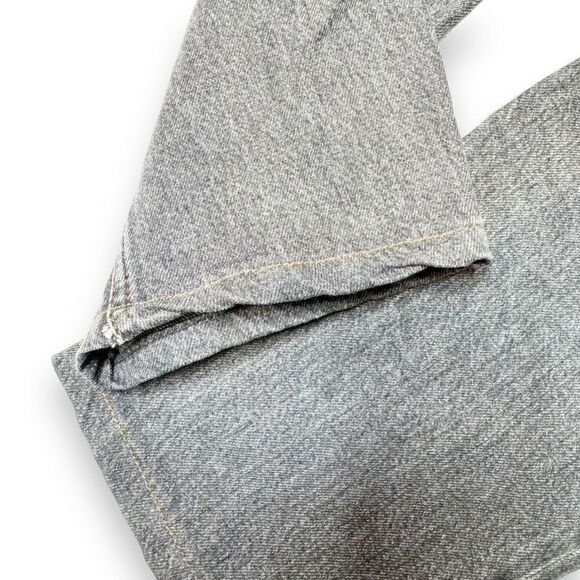 Acne Studios Blå Konst Gray Denim Straight Leg Button Fly Cropped Jeans Size 26 - Picture 8 of 14